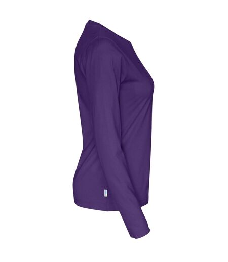 Womens/ladies long-sleeved t-shirt purple Cottover