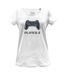 T-shirt Player Femme Blanc Noir Gaming Hero-1
