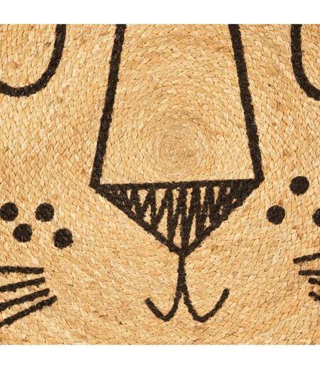 Tapis Enfant Déco en Jute Lion 90cm Marron