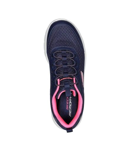 Womens/ladies Dynamight 2.0 Social Orbit Trainers Navy Hot Pink Skechers