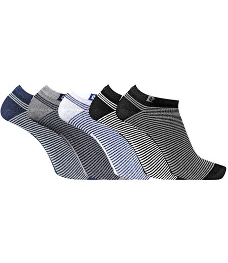 Lot de 5 Paires de chaussettes tiges courtes rayées modèle PC 0373 Pierre Cardin