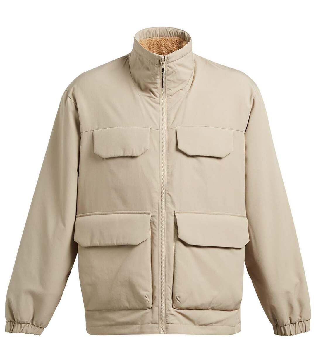 Mens Chest Pocket Relaxed Fit Soft Shell Jacket Brown Under Armour-1
