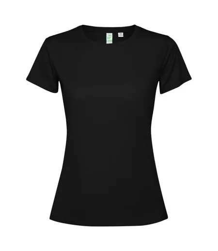 Womens/ladies Estoril Short-sleeved T-shirt Solid Black Roly