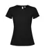 Womens/ladies Estoril Short-sleeved T-shirt Solid Black Roly-1