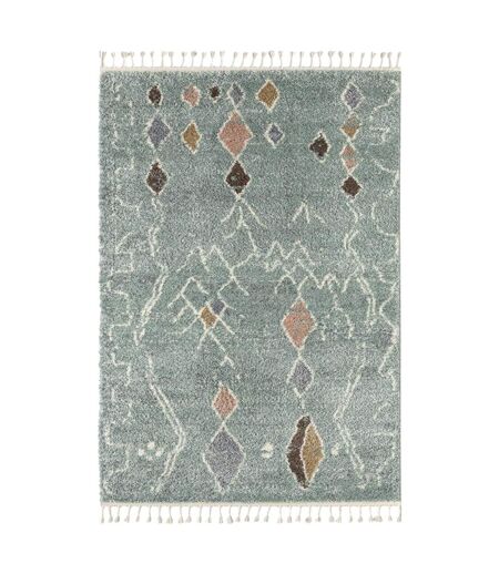 Tapis berbère tissé motif saharien PASTEL B