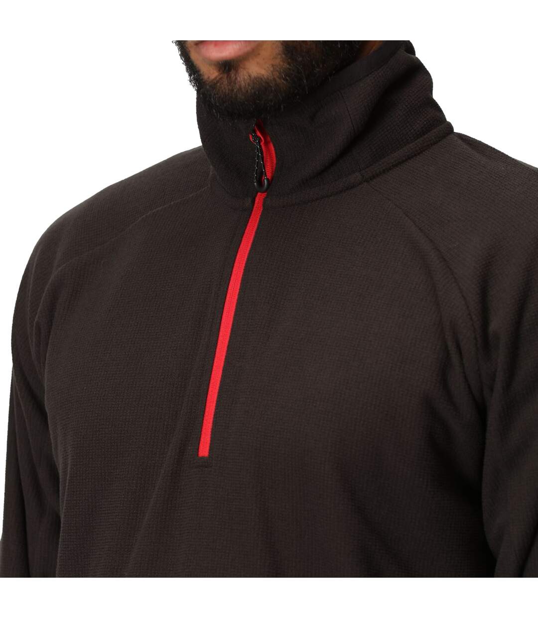 Mens Half Zip Fleece Top Black Classic Red Regatta Professional-3