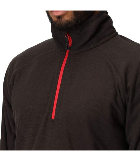 Mens Half Zip Fleece Top Black Classic Red Regatta Professional