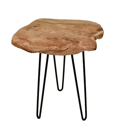 Table basse fait main en bois motif floral EHO