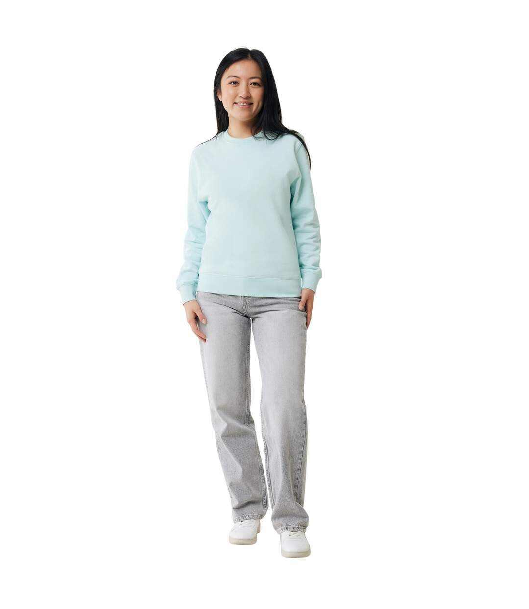 Unisex adult etosha recycled cotton lightweight sweatshirt crushed mint Iqoniq-3