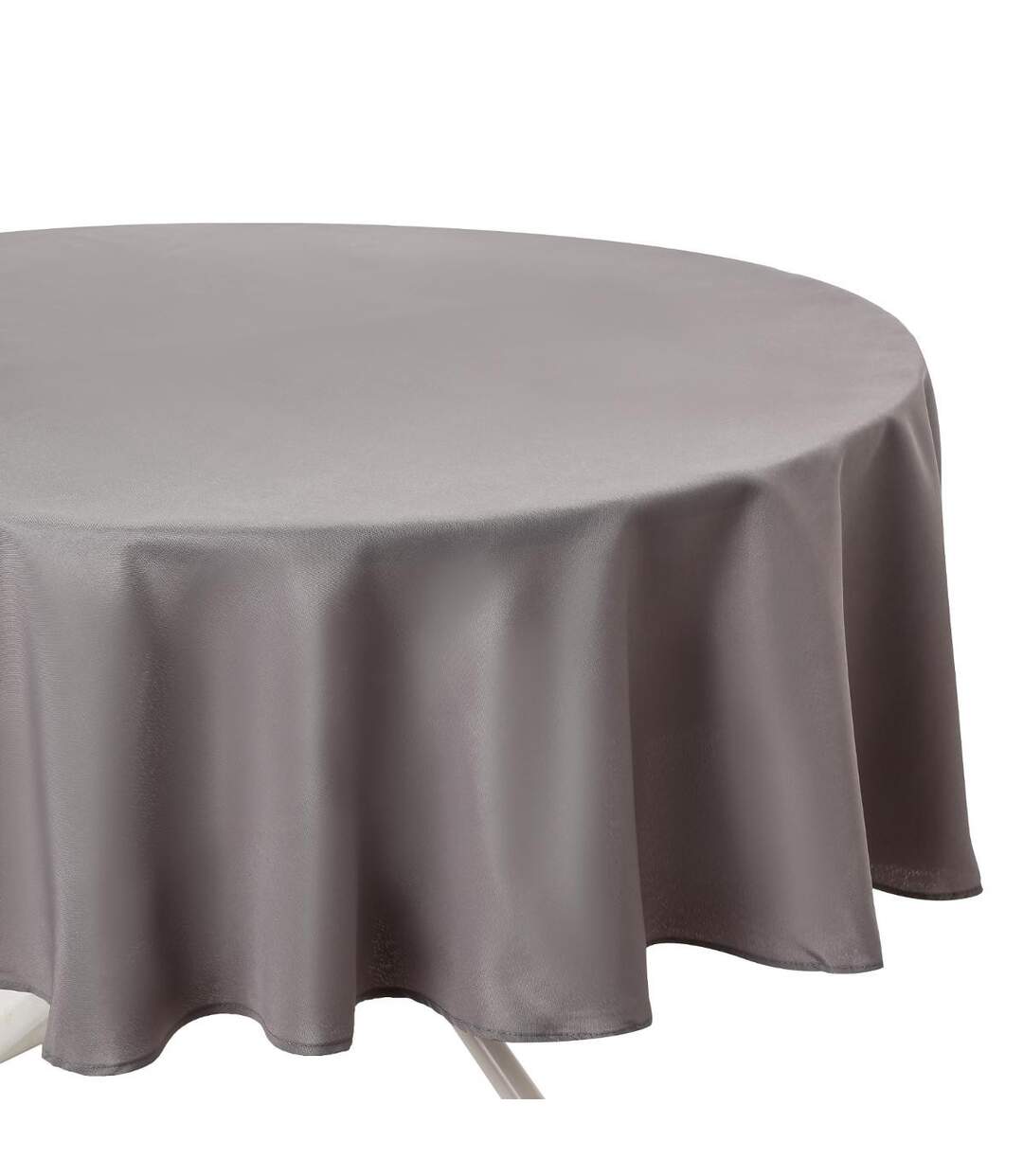 Nappe Antitache Ronde Unie 180cm Gris-3