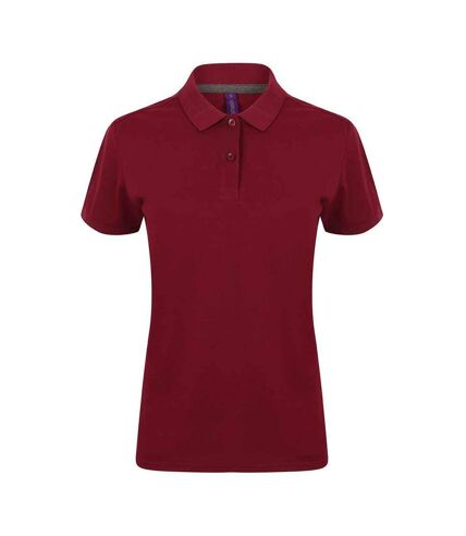 Henbury Womens/Ladies Cotton Pique Modern Polo Shirt (Burgundy) - UTPC6443