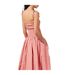 Womens/ladies Peplum Midi Dress Peach AmyLynn-4