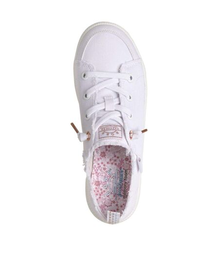 Womens/ladies Bobs B Cute 2 Canvas Trainers White Skechers
