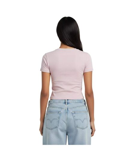 Womens/ladies Star Print Slim T-shirt Lilac Guess