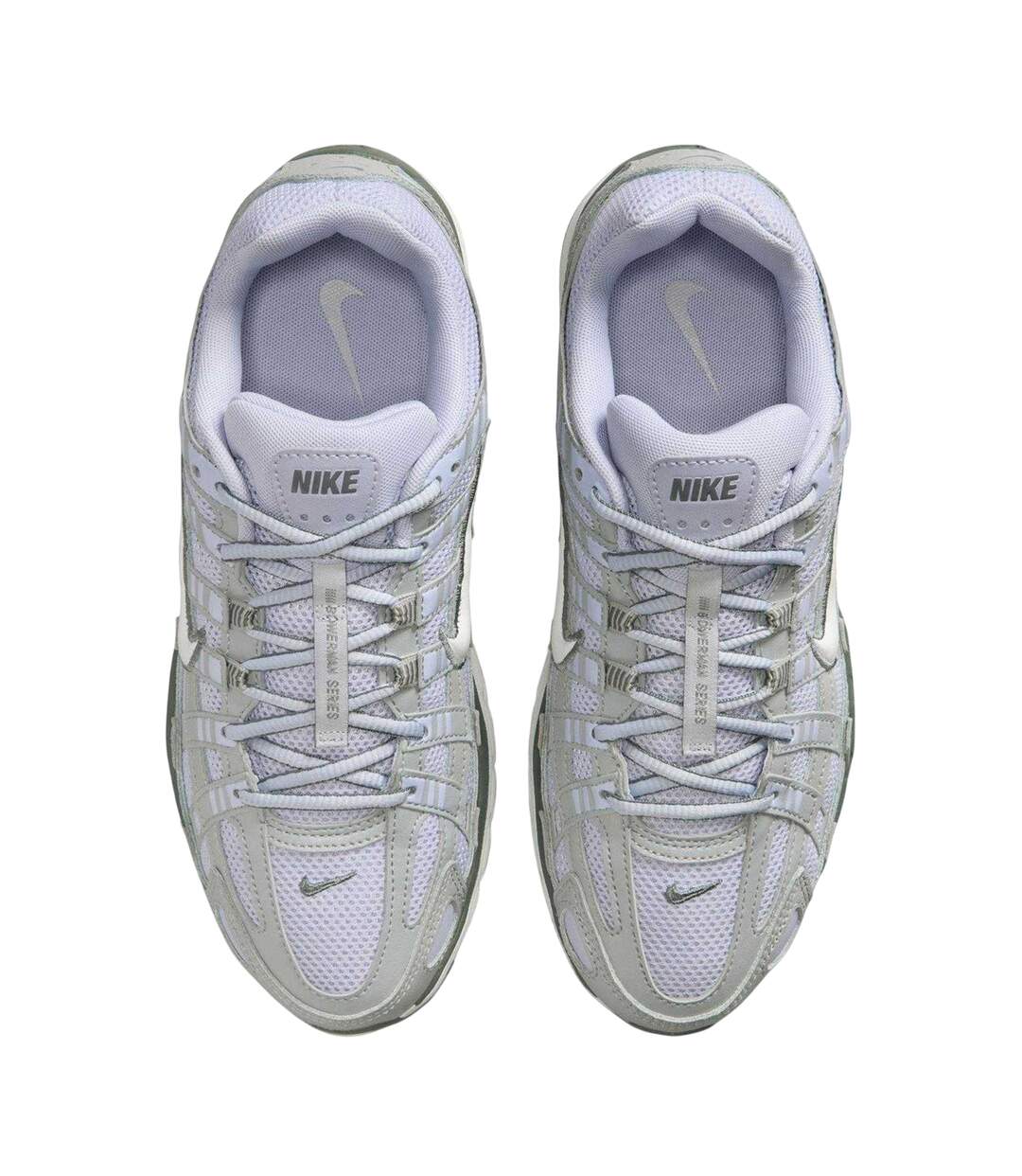 Womens/ladies P-6000 Leather Chunky Sole Trainers Ghost Nike-3