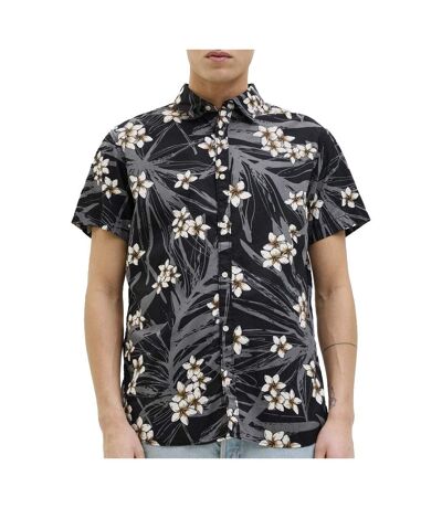 Chemise noire/blanc/orange homme jack & jones hawaii - l