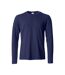 T-shirt Basic Homme Bleu Marine Foncé Clique-1