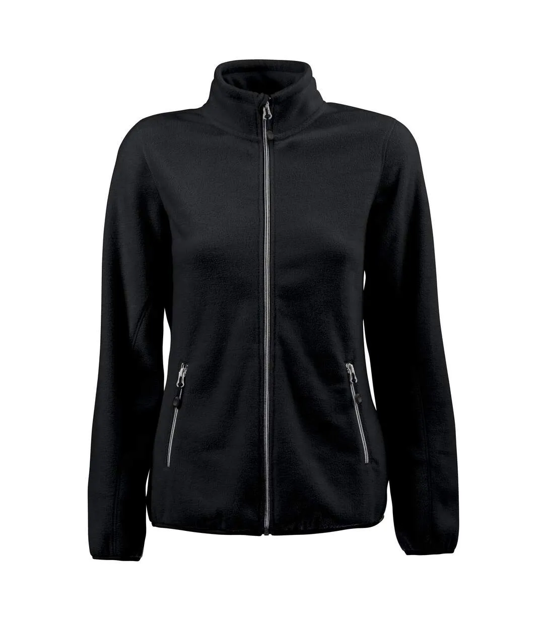 Womens/ladies Rocket Fleece Jacket Black Printer RED-1