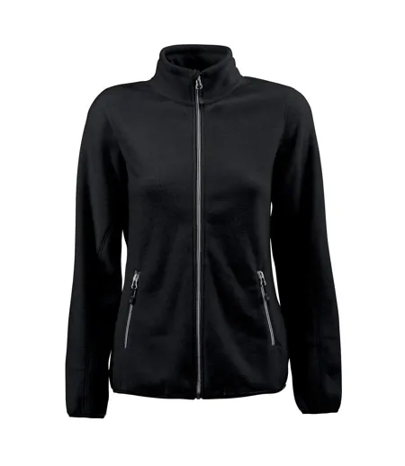 Womens/ladies Rocket Fleece Jacket Black Printer RED