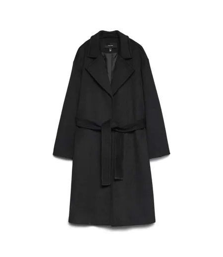 Manteau long noir femme vero moda vmamanda belt