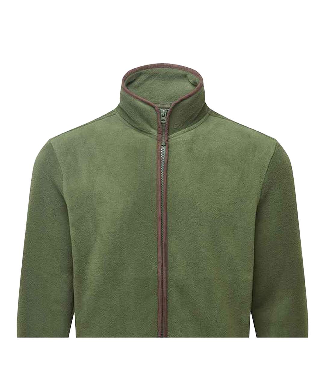 Veste polaire artisan homme vert kaki foncé / marron Premier