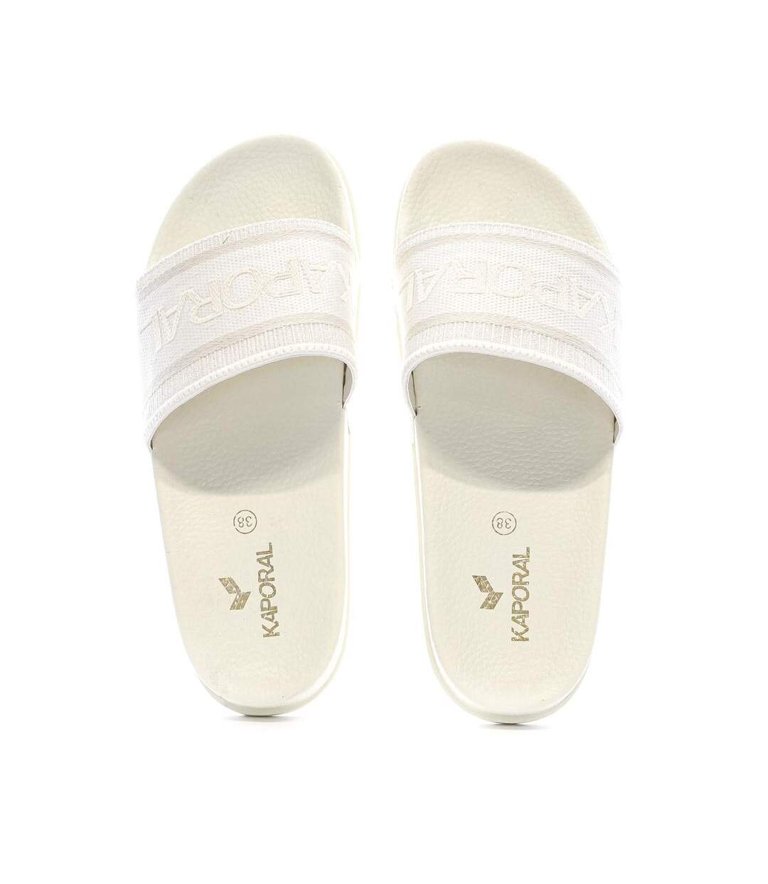 Claquettes beige femme kaporal tapioca-2