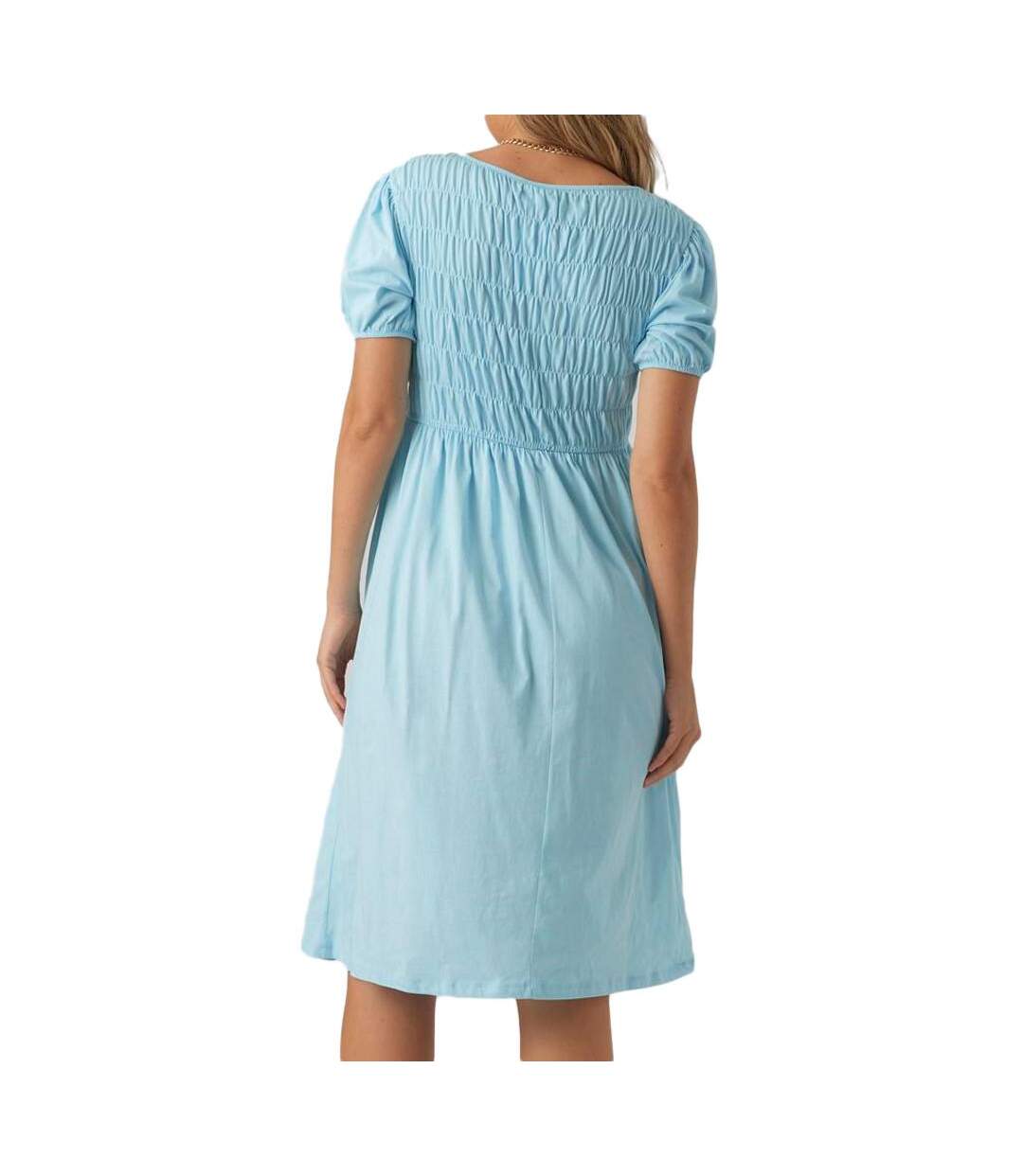 Robe de Grossesse Bleu Femme Mamalicious Pannie - L