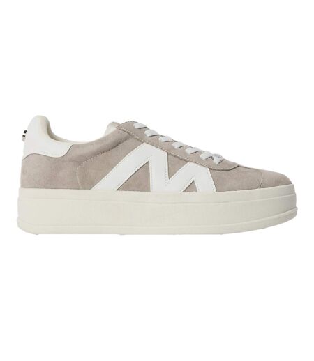 Womens/ladies Opponent Leather Trainers Grey Steve Madden