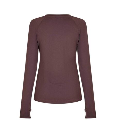 Haut Manches Longues Femme Marron USA Pro