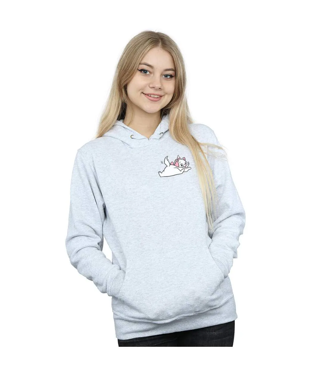 Disney - Sweat à capuche ARISTOCATS MARIE SWEET BACKSIDE BREAST PRINT - Femme (Gris sportif) - UTBI5573-2