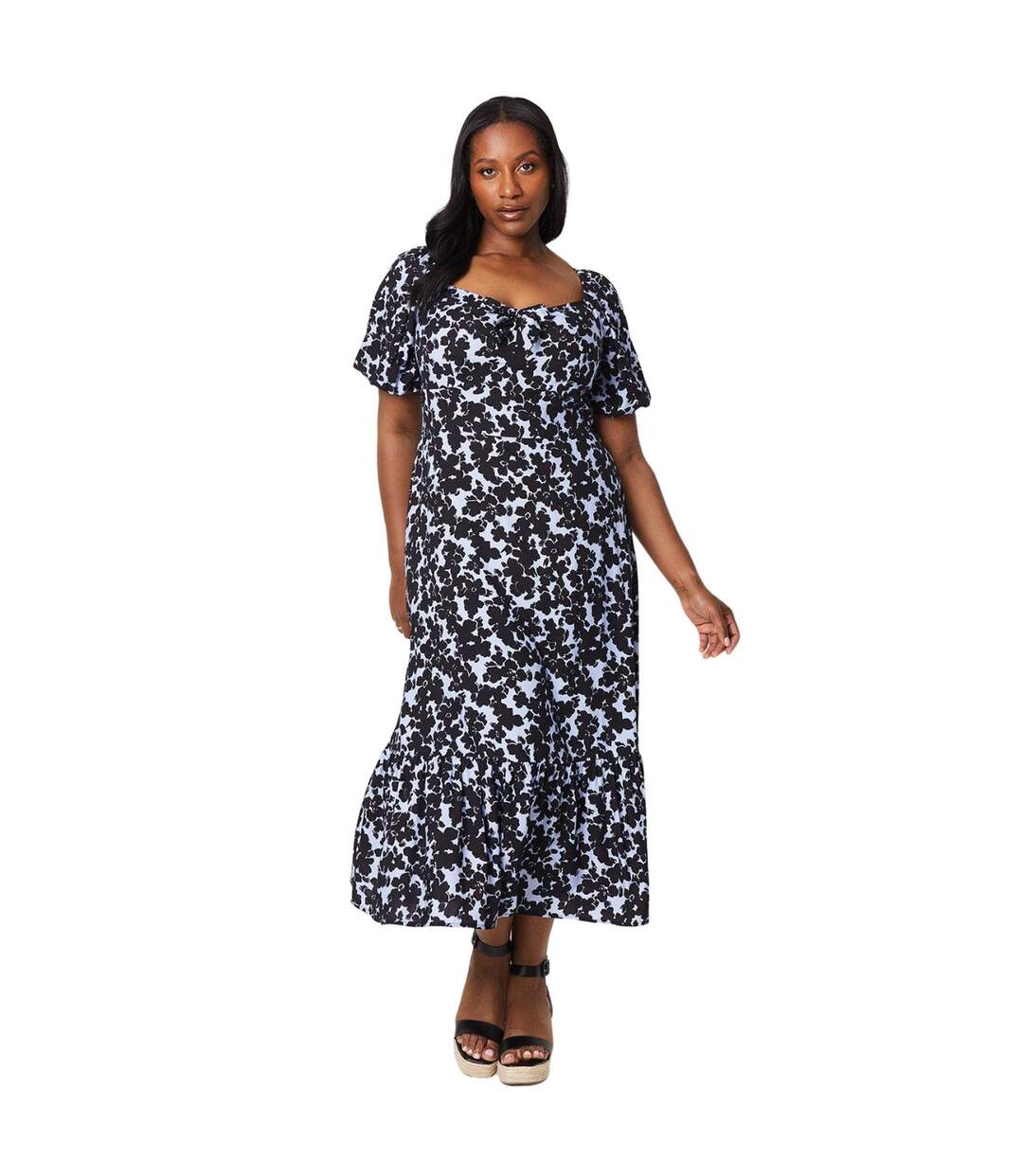 Robe mi-longue femme bleu Dorothy Perkins-1