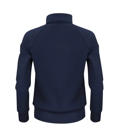 Womens/ladies Jog Sweat Jacket Navy Printer