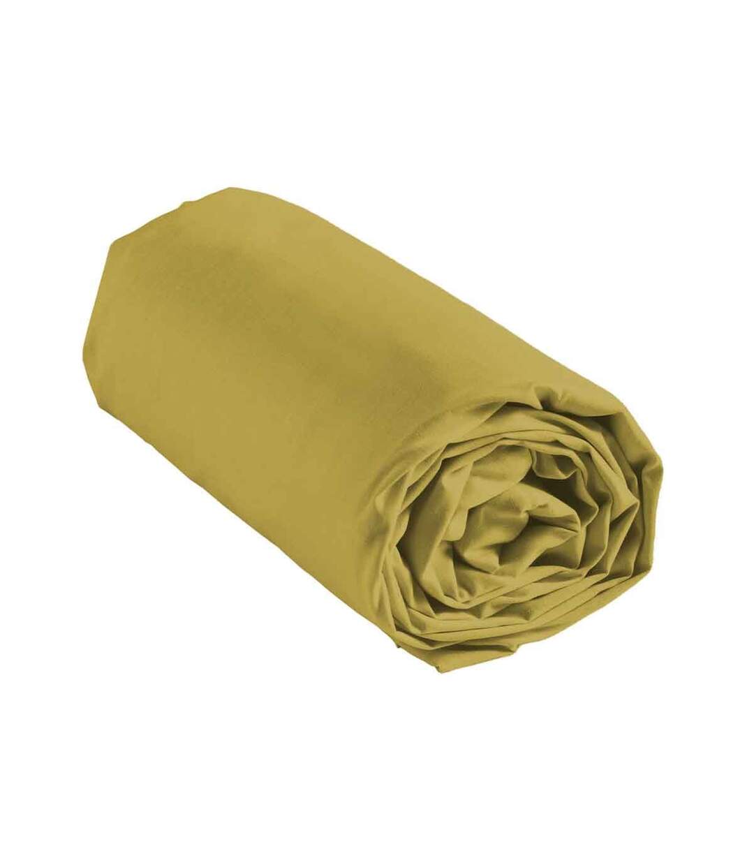 Drap Housse en Coton Linette 160x200cm Jaune-3