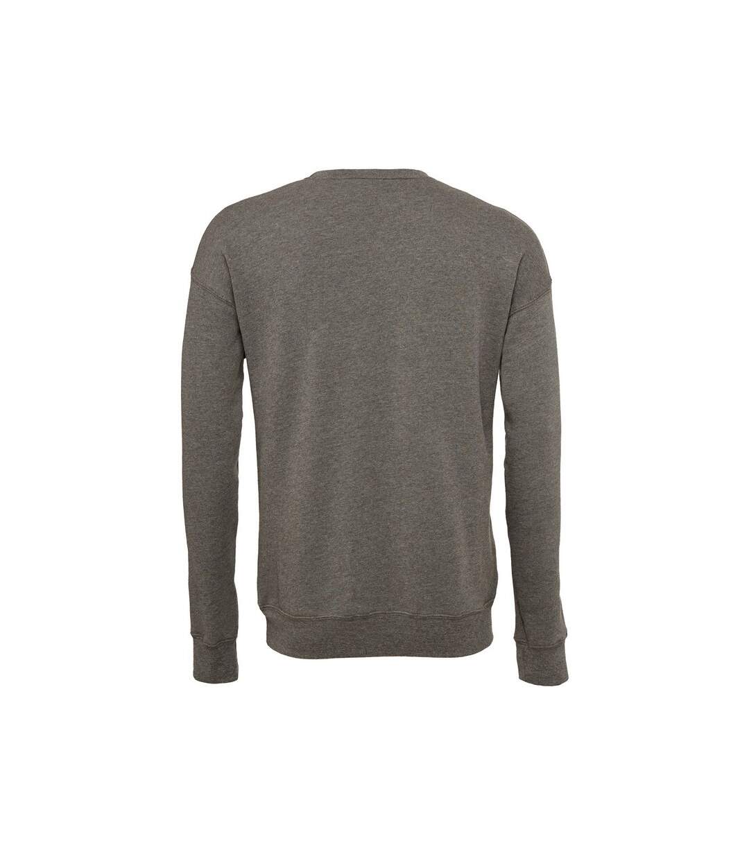 Unisex adult fleece drop shoulder sweatshirt grey heather Bella + Canvas-2