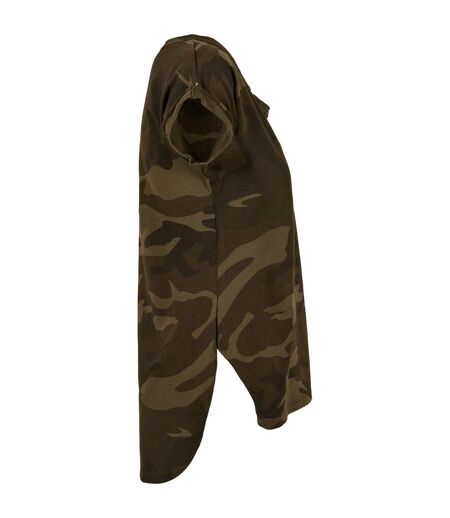 T-shirt Motif/style Camouflage Femme Vert Camouflage Build Your Brand