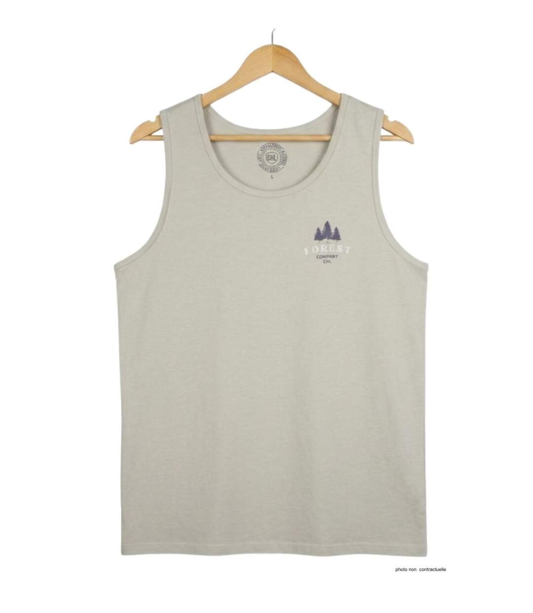 Débardeur homme Challenger SLAVE beige — Confort pur coton respirant-2