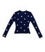 Ensemble De Pyjama Long Motif/style À Pois Femme Bleu Marine Linea-2