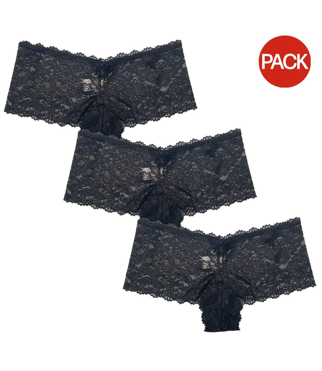 Pack Of 3  Womens/ladies Lace Briefs  Black Be You-1