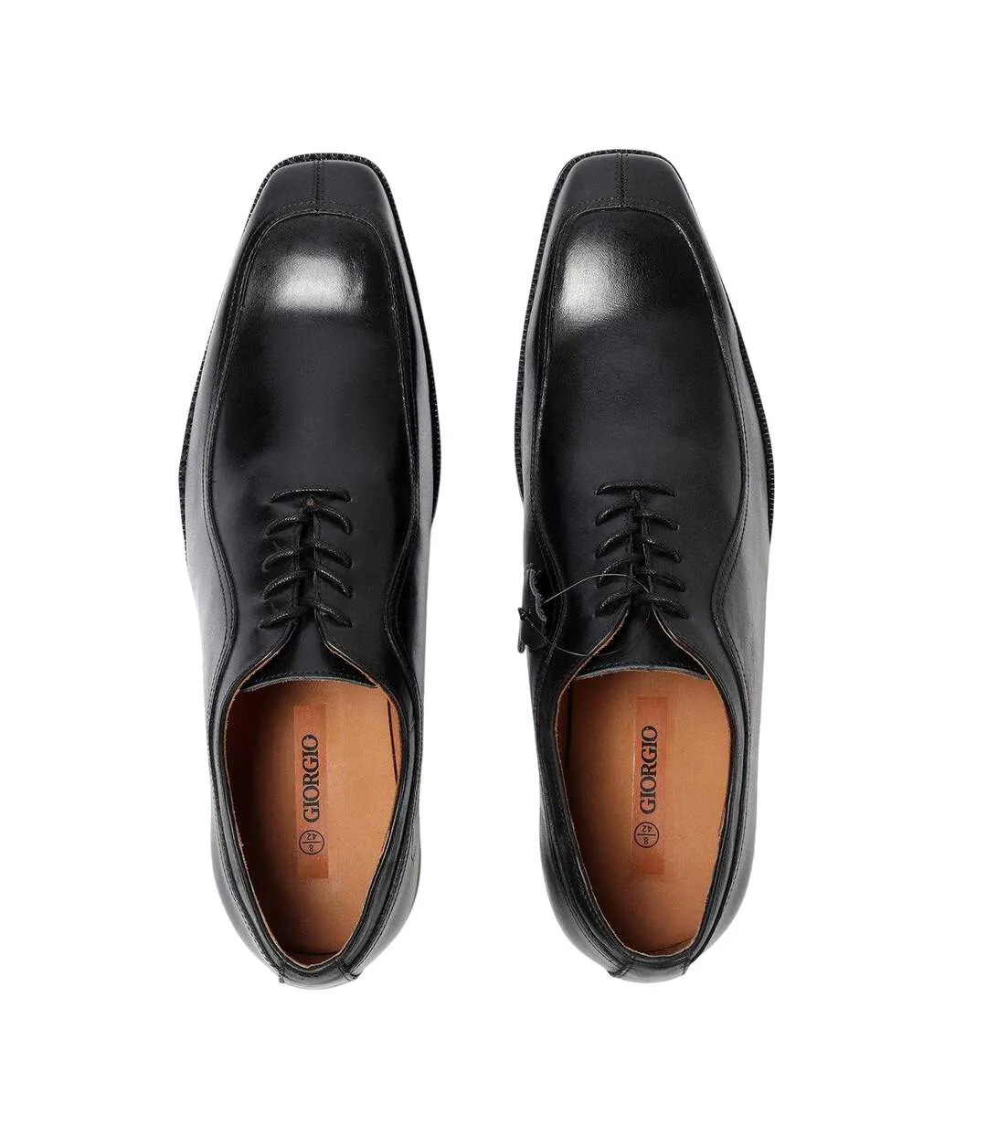 Mens Full Grain Leather Low Heel Formal Shoes Black Giorgio-4