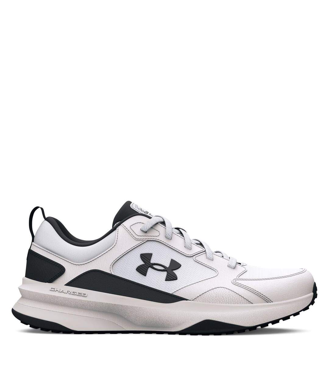 Mens Charged Edge Leather Trainers White Black Under Armour-1