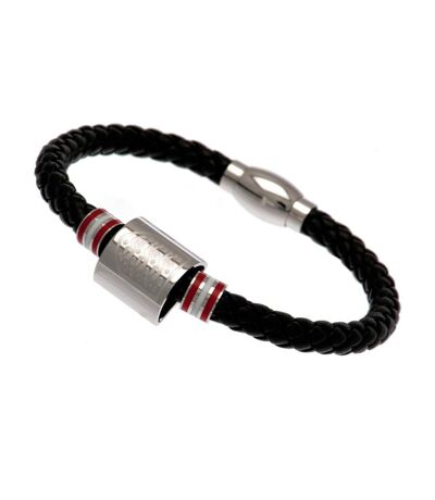 England FA Color Ring Leather Bracelet (Black) (One Size) - UTTA781