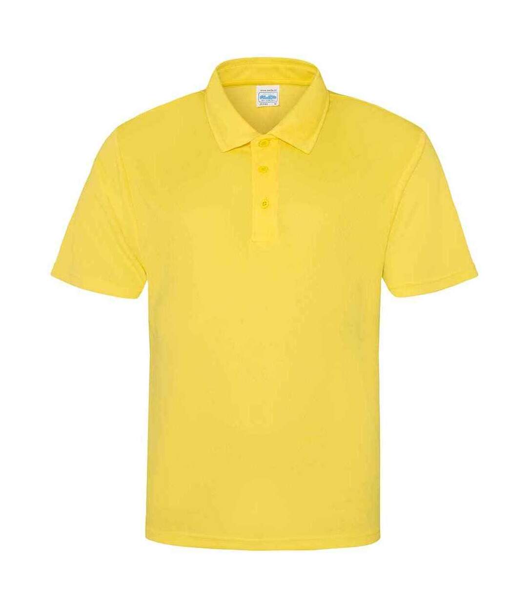 Mens moisture wicking polo shirt sun yellow AWDis Cool