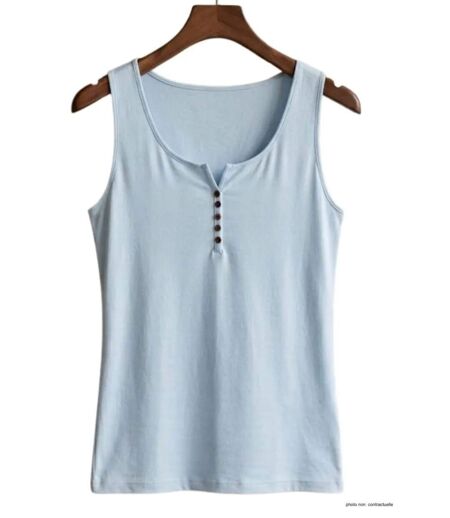 MAYFLOWER DACCA3 - Débardeur bleu clair pour femme : la fraîcheur naturelle du coton bio