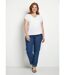 T-shirt ample blousant court uni col V-3