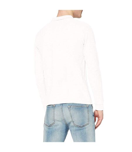 Polo manches longues homme blanc Stedman