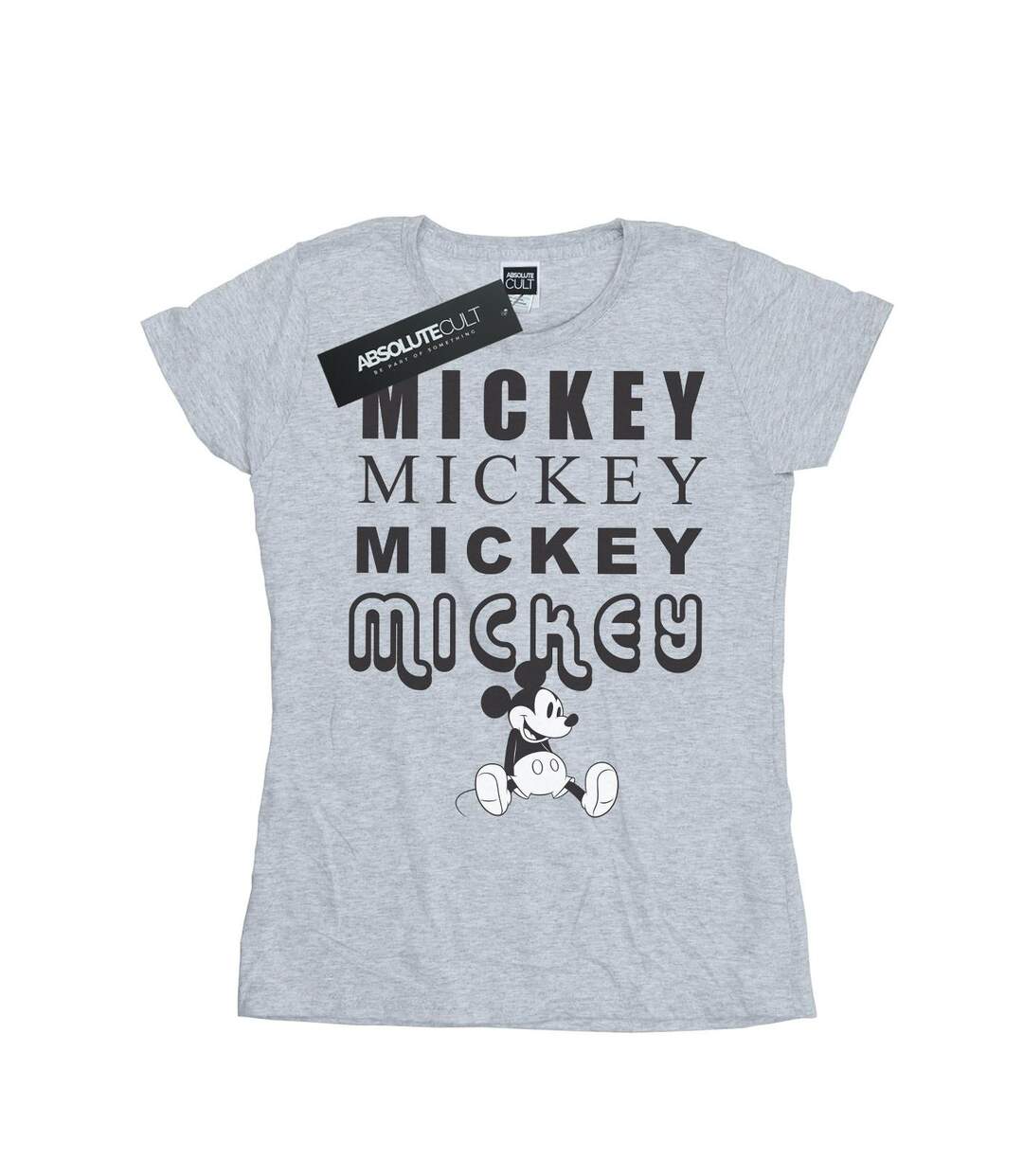 Disney T-shirt en coton Mickey Mouse assis - Femme/Femme (Gris sportif) - UTBI31198-1