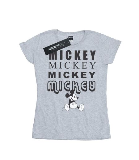 Disney T-shirt en coton Mickey Mouse assis - Femme/Femme (Gris sportif) - UTBI31198