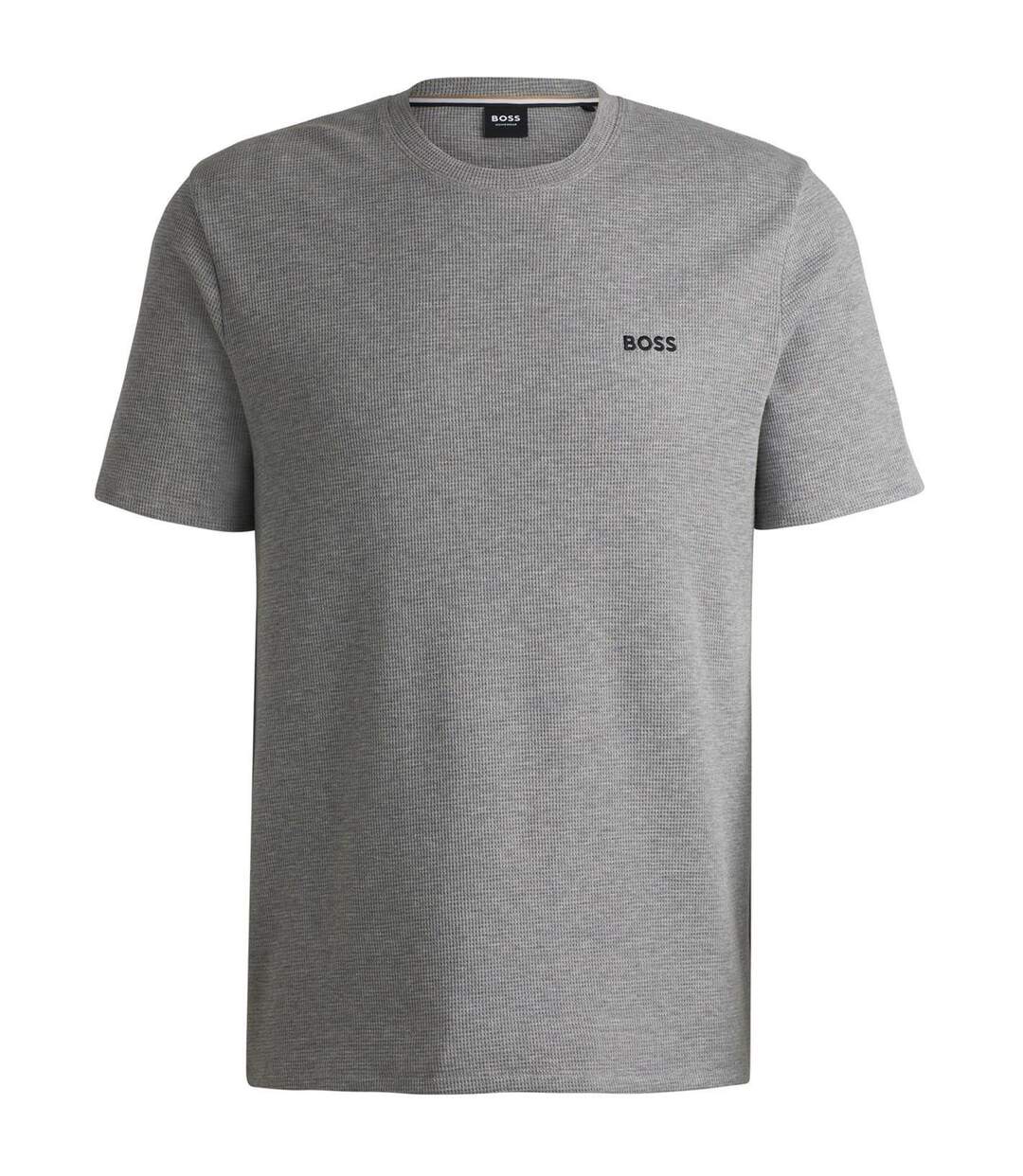 Mens Waffle Knit Pyjama Top Medium Grey Boss-1