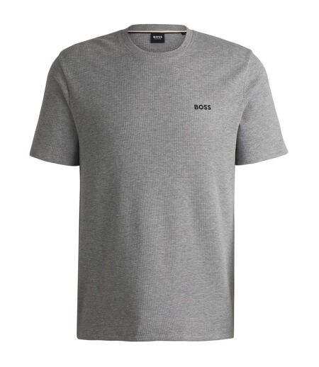 Mens Waffle Knit Pyjama Top Medium Grey Boss