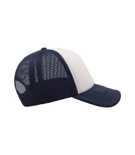 Casquette Style Trucker Rapper Mixte Bleu Marine Blanc Atlantis